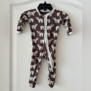 KicKee Pants Coffee Polar Bears Footie